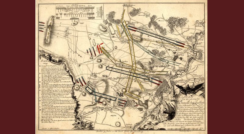 Plan bitwy pod Lutynią w 1757 r.