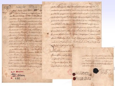 Protokół z sekcji zwłok zamordowanego sołtysa, 1686 Fotografia starego dokumentu.