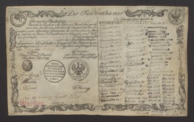 List zastawny, 1771-1810 Fotografia starego dokumentu.