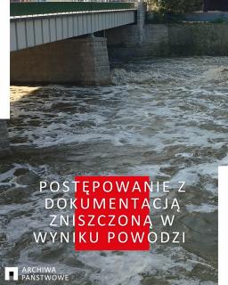 Grafika przedstawiająca wzburzoną rzekę przepływającą pod mostem.