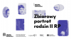 Biało-granatowa grafika z wystawy. 