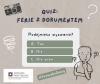 Prosty szaro-zielony plakat informujący o quizie. U góry napis: "Quiz Ferie z dokumentem". Po środku tabela wyboru z napisem: "Podejmiesz wyzwanie? A. Tak, B. Nie, C. Nie wiem. U dołu logo Archiwum Państwowego we Wrocławiu Oddział w Jeleniej Górze oraz hashtag Feriezkulturą.