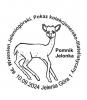 Rysunek młodego jelenia wpisany w okrąg.